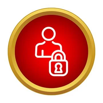 User profile security icon with padlock Stock Illustration
