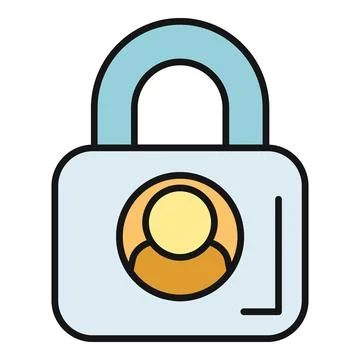 User profile security lock icon protecting personal data Stockillustratie