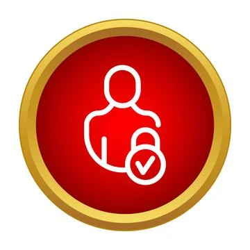 User profile security with padlock and checkmark icon Illustrazione stock