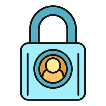 User profile security padlock icon illustration Stock Illustration