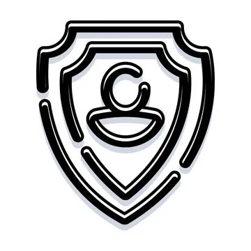 User profile security shield protecting personal data Stock Illustration
