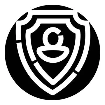 User profile security shield protecting personal data Stock Illustration