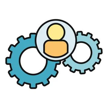 User profile settings adjusting gears mechanism Stock Illustration