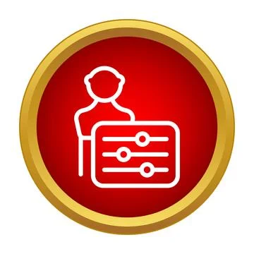 User profile settings adjusting icon on red background イラスト素材
