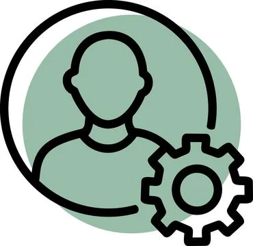 User profile settings and configuration icon Stock Illustration