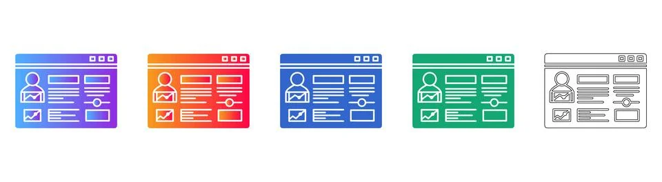 User Profile Settings Dashboard Icon Set 스톡 일러스트