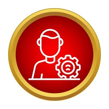 User profile with settings gear icon Illustrazione stock