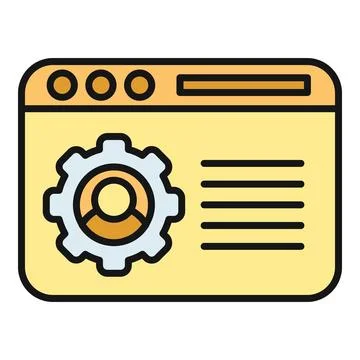 User profile settings icon on browser window 스톡 일러스트