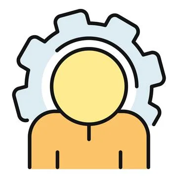 User profile settings icon with a cogwheel Stock Illustration
