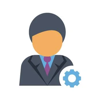 User profile settings icon with a gear symbol Stock Illustration