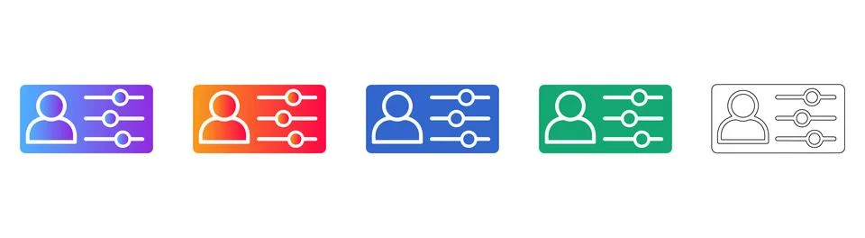 User Profile Settings Icon Set Stock Illustration