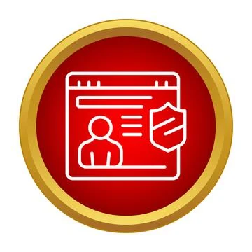 User profile with shield protecting personal data online Stock Illustration