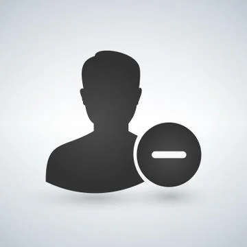 User profile sign web icon with delete symbol Stock Illustration