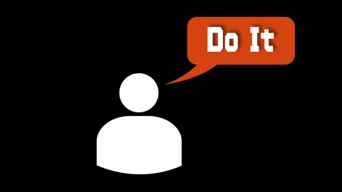 User Profile with Talk Bubble and Digital “Do It” Icon Stock Footage 310801550