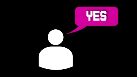 User Profile with Talk Bubble and Digital “YES” Icon Stock Footage 310801561
