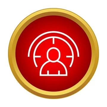 User profile target icon button for audience selection Stock Illustration