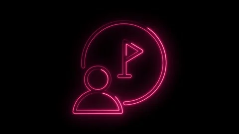User profile with task complete neon sign on black background with glowing Stock Footage 330777150