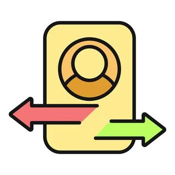 User profile transferring data exchanging digital identity icon Stock Illustration
