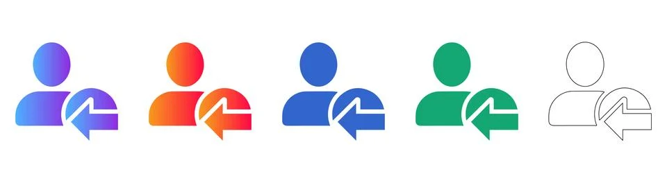 User Profile Undo and Return Arrow Icons for Account Management イラスト素材