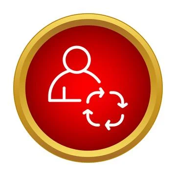User profile update process with refresh arrows Illustrazione stock