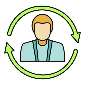 User profile updating refreshing cycle icon 库存插图
