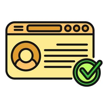 User profile validation on web browser interface Stock Illustration