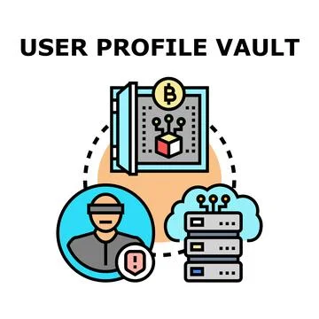 User profile vault protection and digital data security Stockillustratie