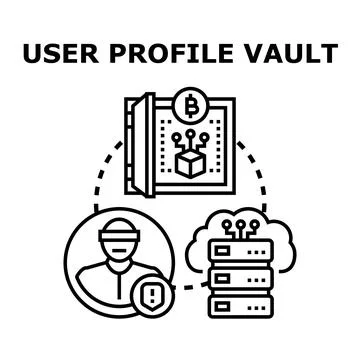 User profile vault protection and digital data security Stock Illustration