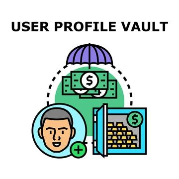 User profile vaulting personal data and assets protection Stock Illustration