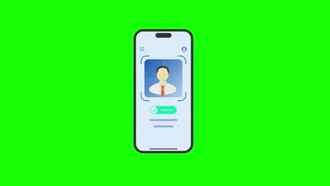 User profile verification animation loop on green screen background Stock Footage 314161850