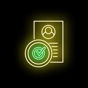 User profile verification with glowing checkmark icon Stock Illustration