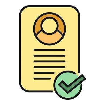 User profile verification icon identifying approved identity Stock Illustration