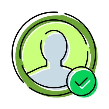 User profile with verified checkmark concept Stock Illustration