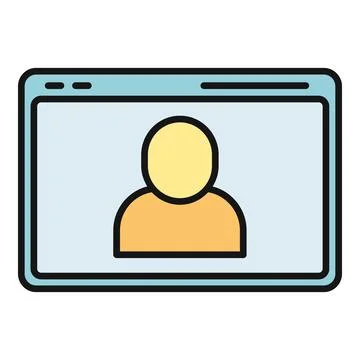 User profile video call interface screen icon Stock Illustration