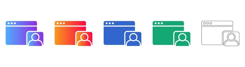 User Profile Web Browser Vector Icon Set icon set イラスト素材