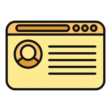 User profile web identity icon illustration on white Illustrazione stock