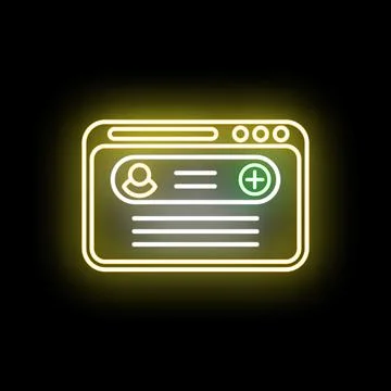 User profile window adding new account friend concept Illustrazione stock