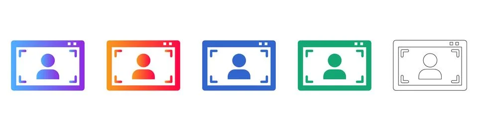 User Profile Window Interface Icons Stockillustratie