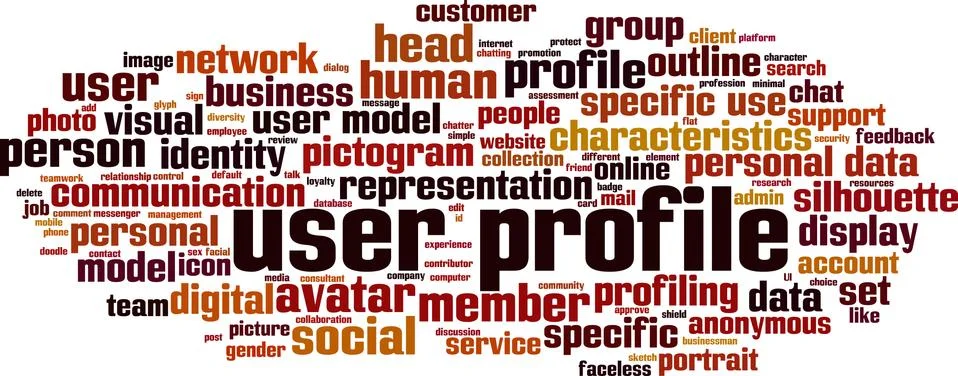 User profile word cloud Stock Illustration