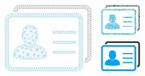 User Profiles Vector Mesh Network Model and Triangle Mosaic Icon Stock Illustration
