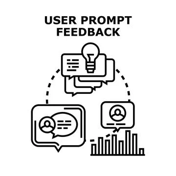 User prompt feedback process concept flat vector Stock Illustration