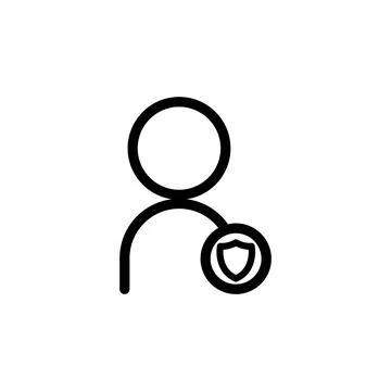 User protect icon. admin symbols. Editable stroke. Simple illustration mobile Stock Illustration