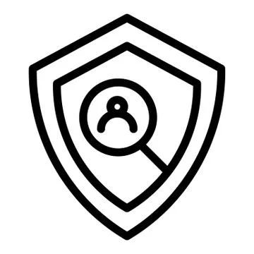 User protection line icon. Shield and user search vector illustration isolated イラスト素材