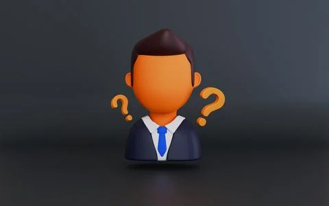User question mark sign, Planning thinking and confusion concept Stock Illustration