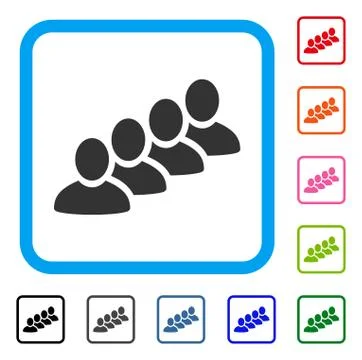 User Queue Framed Icon Stock Illustration