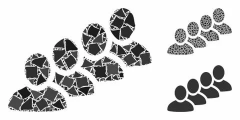 User queue Mosaic Icon of Rough Pieces Stock Illustration