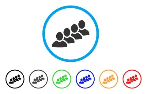 User Queue Rounded Icon Stock Illustration