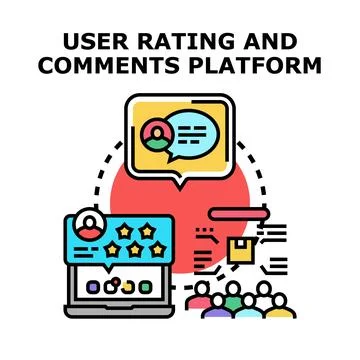 User rating and feedback platform for online reviews Stock Illustration