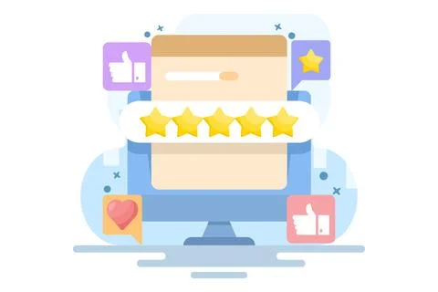 User rating concept, Customer feedback, best quality rating by clients. Stock Illustration