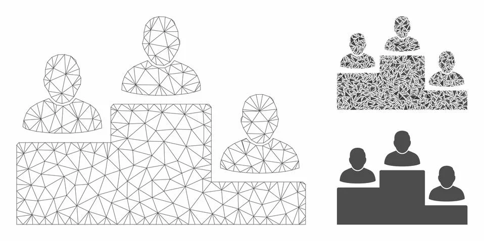 User Rating Levels Vector Mesh 2D Model and Triangle Mosaic Icon イラスト素材